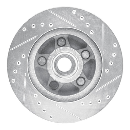 R1 Concepts R1 82-87 Ford Mustang Front Left Drilled & Slotted Silver Brake Rotor