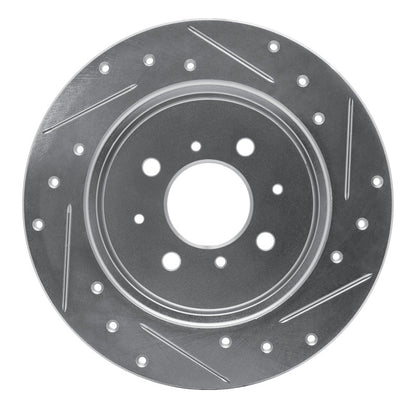 R1 Concepts R1 01-05 Acura EL Rear Left Drilled & Slotted Silver Brake Rotor