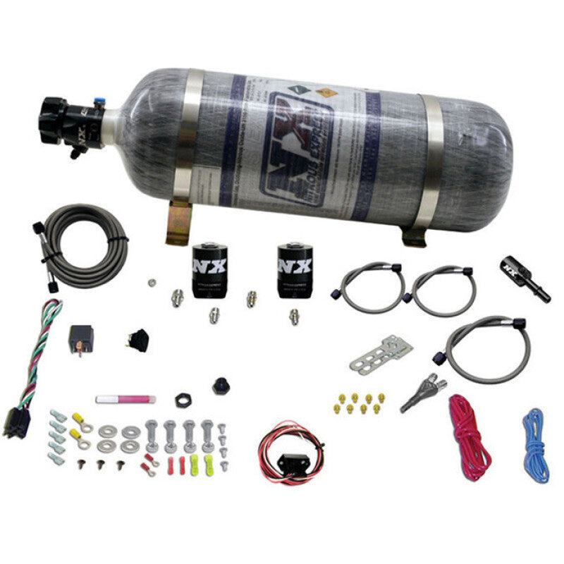 Nitrous Express 11-15 Ford Mustang GT 5.0L Coyote Single Nozzle Nitrous Kit (35-150HP) w/Comp Bottle