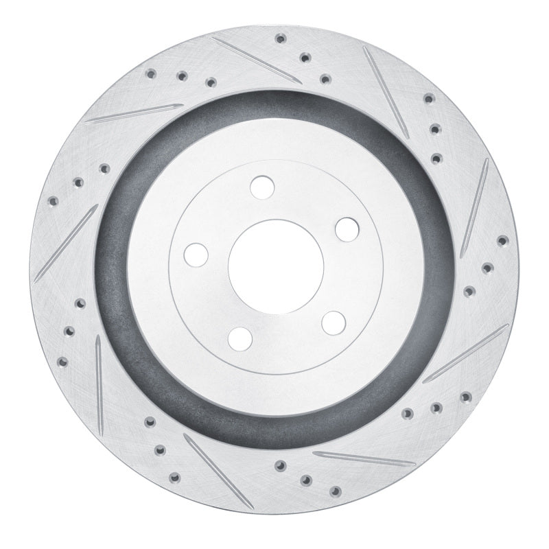 R1 Concepts R1 2019-2024 Ford Edge Rear Right Drilled & Slotted Silver Brake Rotor