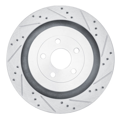 R1 Concepts R1 2019-2024 Ford Edge Rear Right Drilled & Slotted Silver Brake Rotor