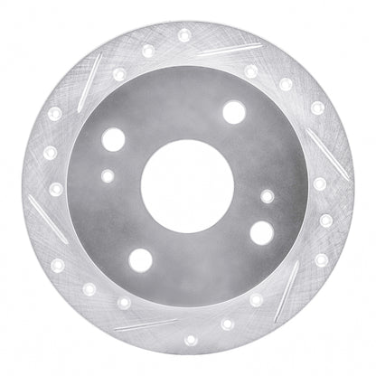 R1 Concepts R1 85-87 Toyota Corolla (US/Canada) Rear Left Drilled & Slotted Silver Brake Rotor