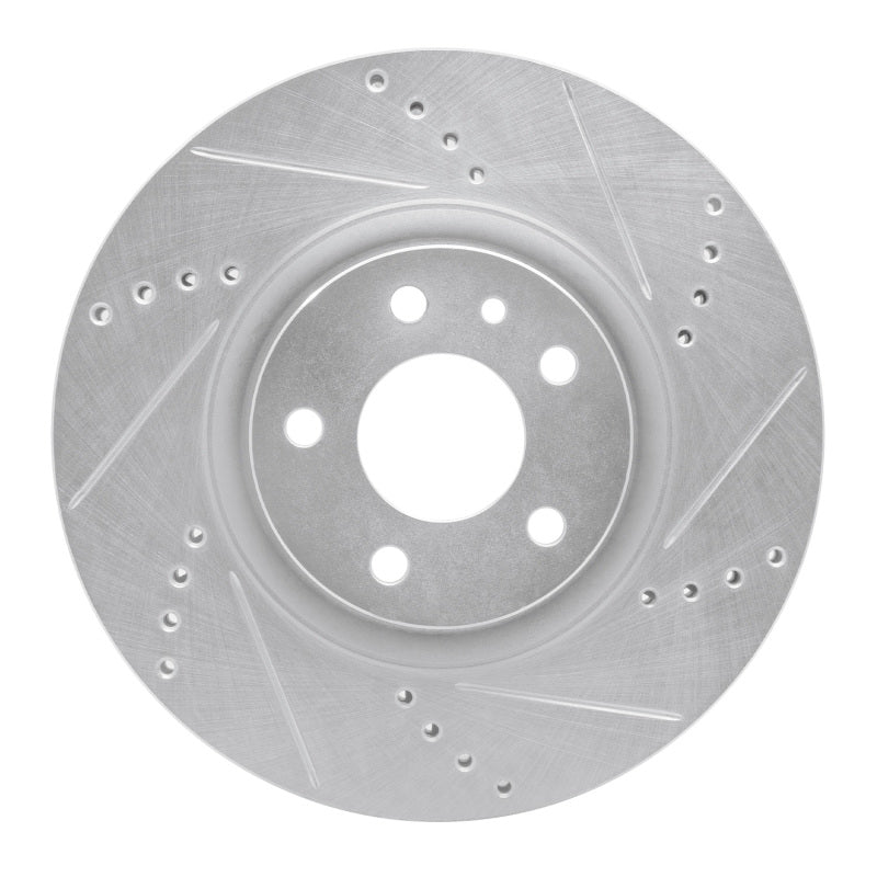R1 Concepts R1 91-20 Alfa Romeo 164 Front Right Drilled & Slotted Silver Brake Rotor