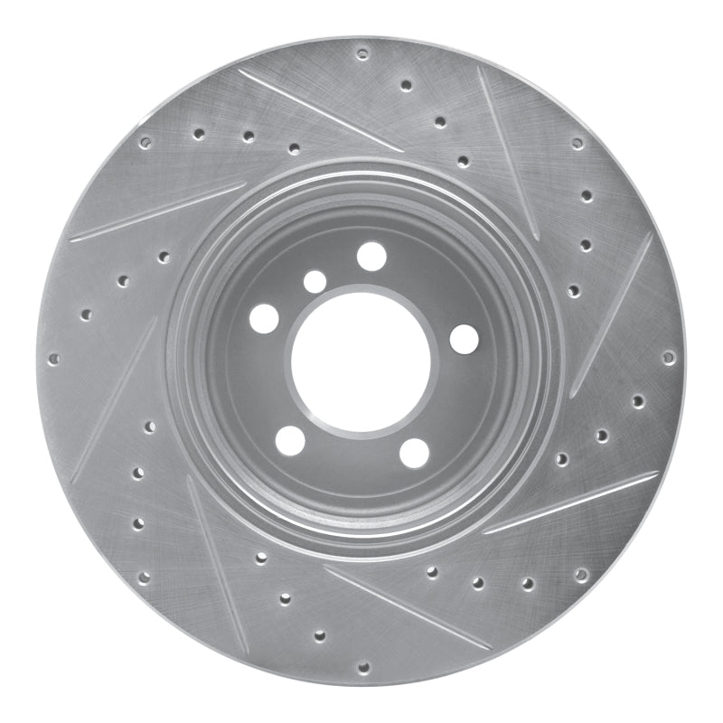 R1 Concepts R1 02-05 BMW 760LI Rear Left Drilled & Slotted Silver Brake Rotor