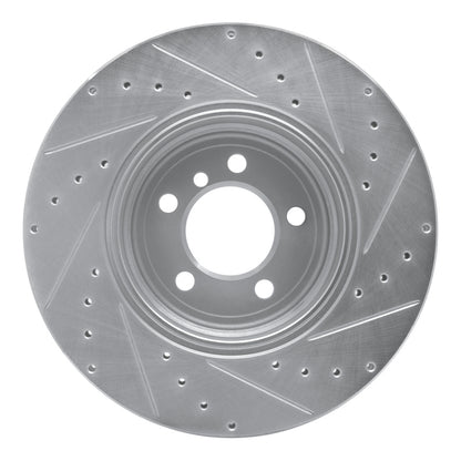 R1 Concepts R1 02-05 BMW 760LI Rear Left Drilled & Slotted Silver Brake Rotor