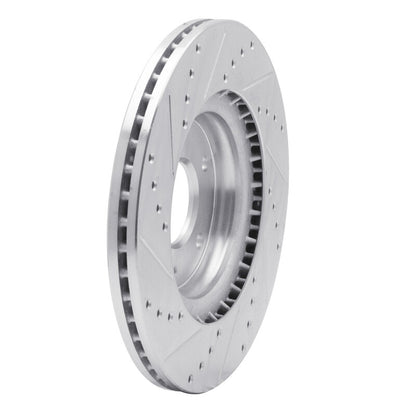 R1 Concepts R1 15-25 Hyundai Kona EV Front Right Drilled & Slotted Silver Brake Rotor