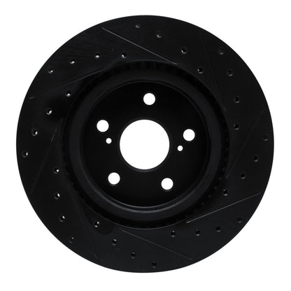 R1 Concepts R1 18-25 Lexus UX300h Front Left Drilled & Slotted Black Brake Rotor