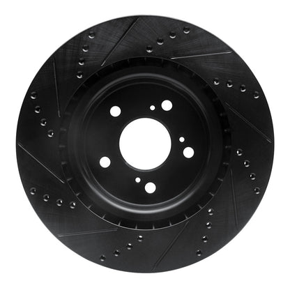 R1 Concepts R1 21-25 Acura TLX Front Right Drilled & Slotted Black Brake Rotor
