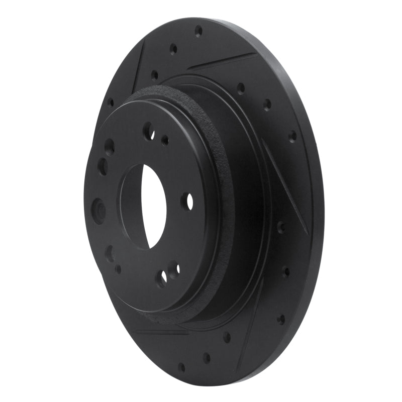 R1 Concepts R1 02-04 Acura RL Rear Left Drilled & Slotted Black Brake Rotor