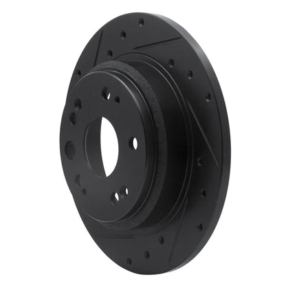 R1 Concepts R1 02-04 Acura RL Rear Left Drilled & Slotted Black Brake Rotor