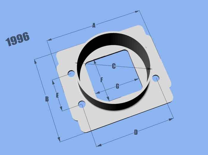 Vibrant MAF Sensor Adapter Plate Toyota w/ Bosch MAF Sensor w/ 3in ID filter only