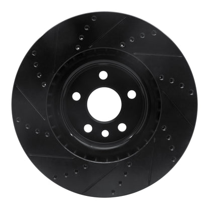 R1 Concepts R1 15-19 Jaguar E-Pace Front Right Drilled & Slotted Black Brake Rotor