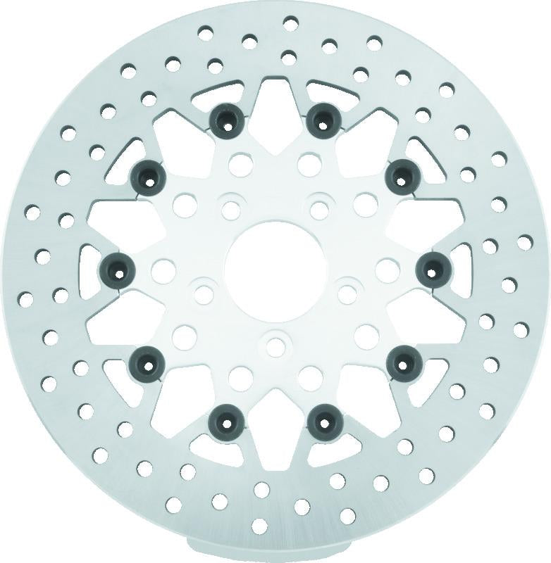 TwinPower Twin Power 08-Up FLH FLT Rear 11.8in Floating Rotor Mesh Silver