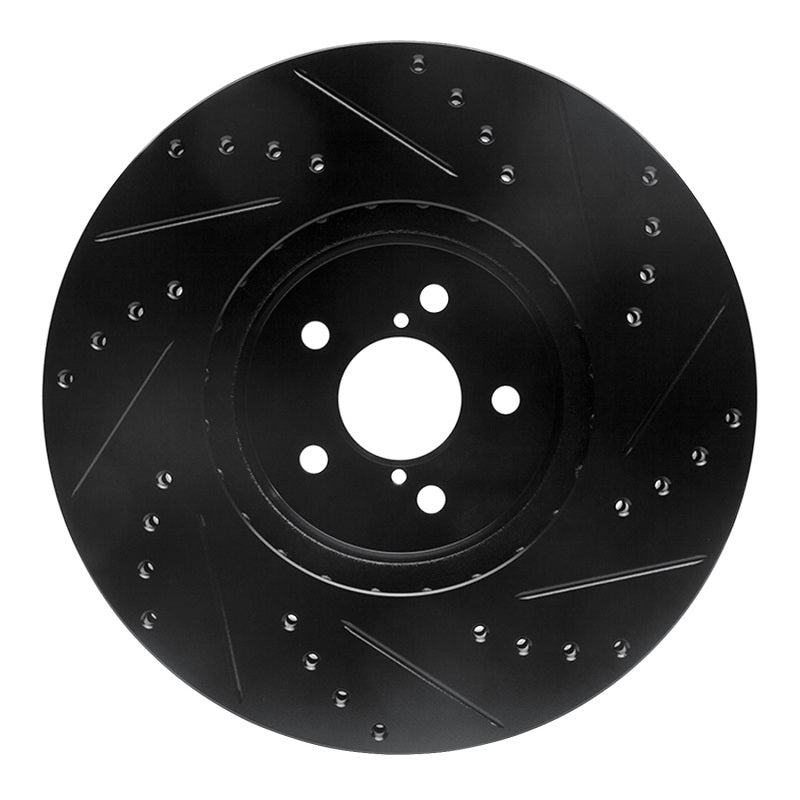 R1 Concepts R1 05-18 Subaru Outback Front Left Drilled & Slotted Black Brake Rotor