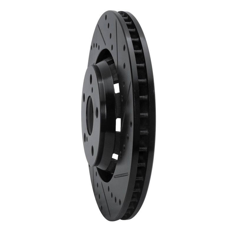 R1 Concepts R1 09-15 Toyota Venza Front Right Drilled & Slotted Black Brake Rotor