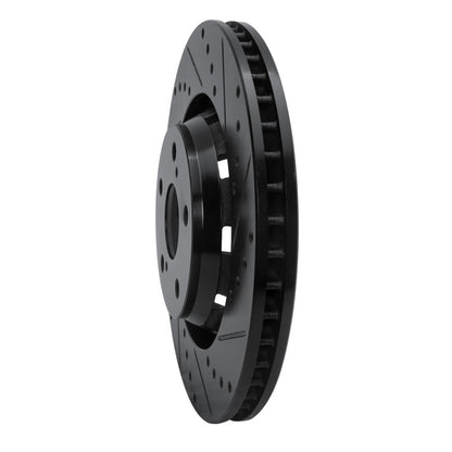 R1 Concepts R1 09-15 Toyota Venza Front Right Drilled & Slotted Black Brake Rotor