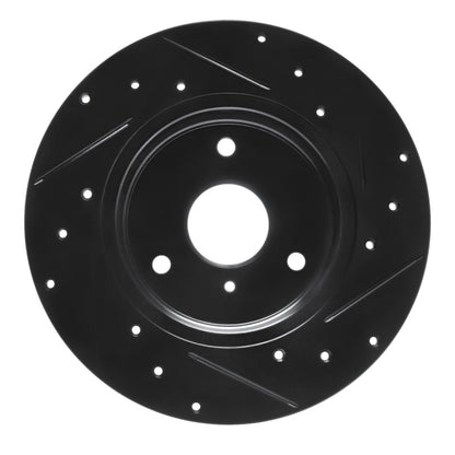R1 Concepts R1 05-16 Smart Fortwo Front Left Drilled & Slotted Black Brake Rotor