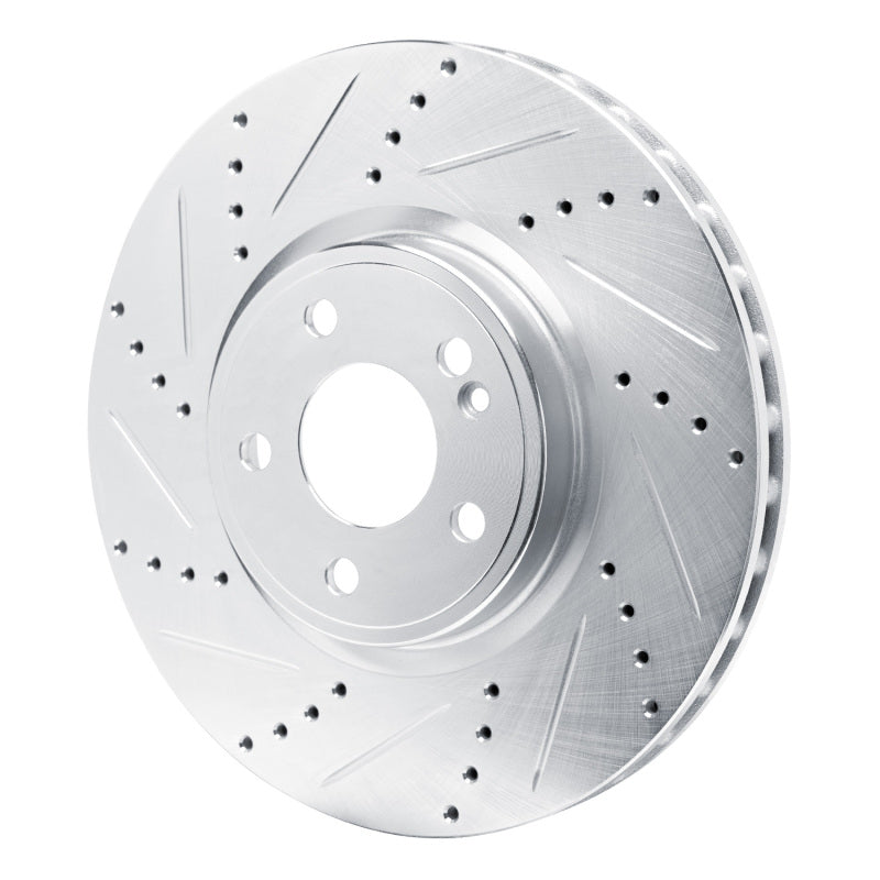 R1 Concepts R1 19-25 Mercedes-Benz CLA250 Front Left Drilled & Slotted Silver Brake Rotor