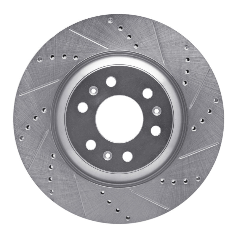 R1 Concepts R1 04-09 Cadillac SRX Front Right Drilled & Slotted Silver Brake Rotor