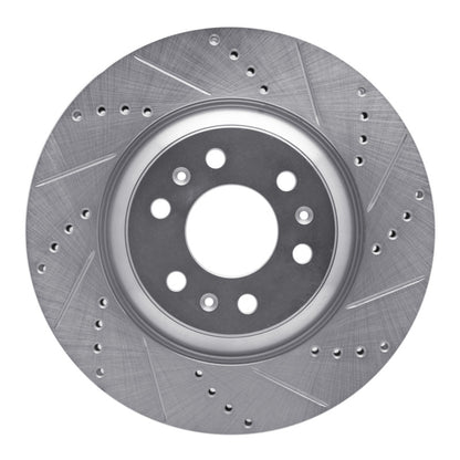 R1 Concepts R1 04-09 Cadillac SRX Front Right Drilled & Slotted Silver Brake Rotor