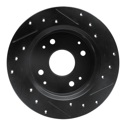 R1 Concepts R1 92-94 Acura Vigor Rear Left Drilled & Slotted Black Brake Rotor