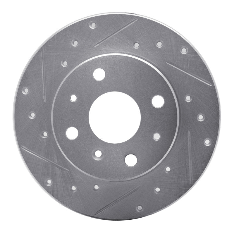 R1 Concepts R1 88-92 Daihatsu CHARADE Front Right Drilled & Slotted Silver Brake Rotor