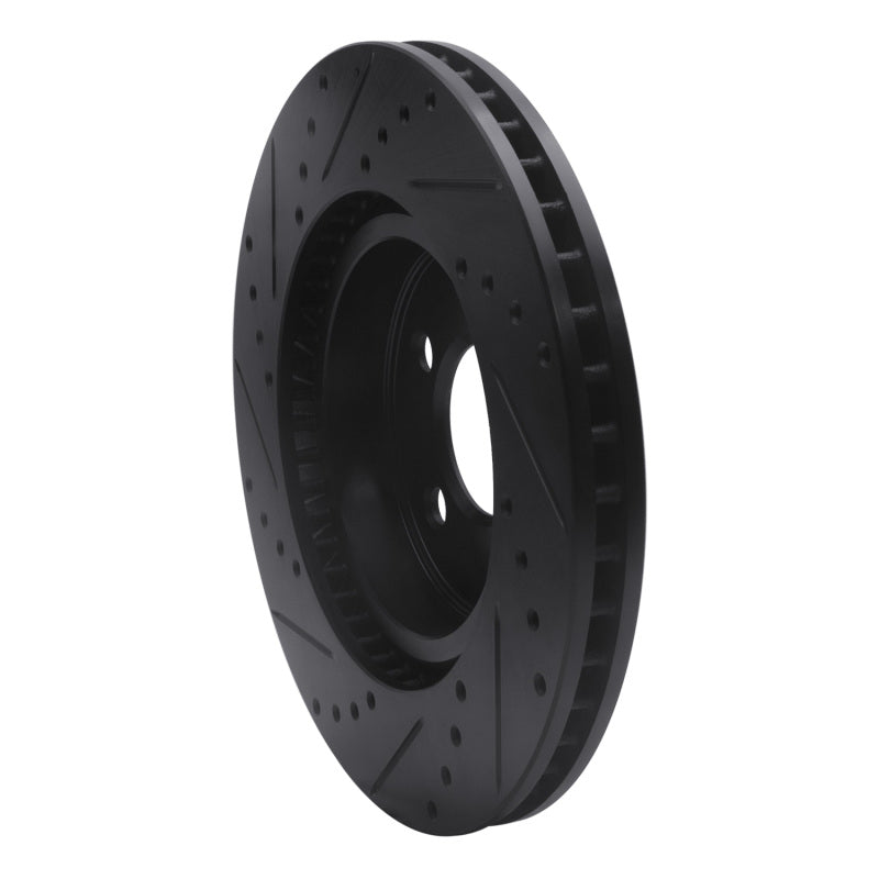 R1 Concepts R1 05-23 Chrysler 300 Front Right Drilled & Slotted Black Brake Rotor
