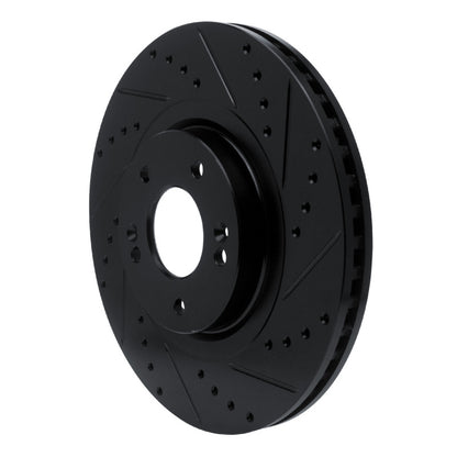 R1 Concepts R1 13-20 Hyundai Santa Fe XL Front Right Drilled & Slotted Black Brake Rotor