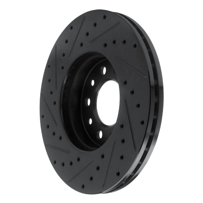 R1 Concepts R1 99-03 Ford Windstar Front Right Drilled & Slotted Black Brake Rotor