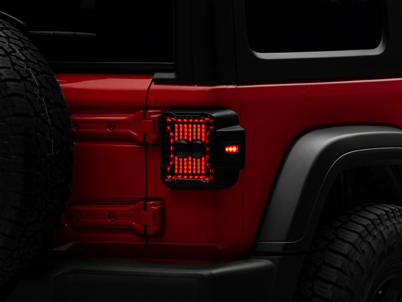 Raxiom 18-23 Jeep Wrangler JL Axial Series Linear LED Tail Lights- Black Housing (Smoked Lens)