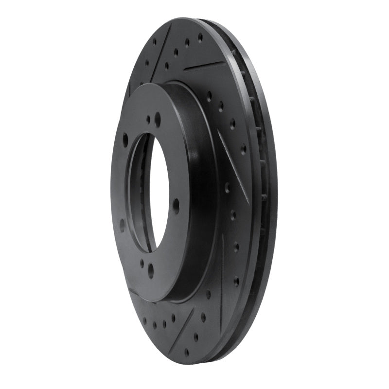 R1 Concepts R1 96-98 Suzuki Sidekick Front Left Drilled & Slotted Black Brake Rotor
