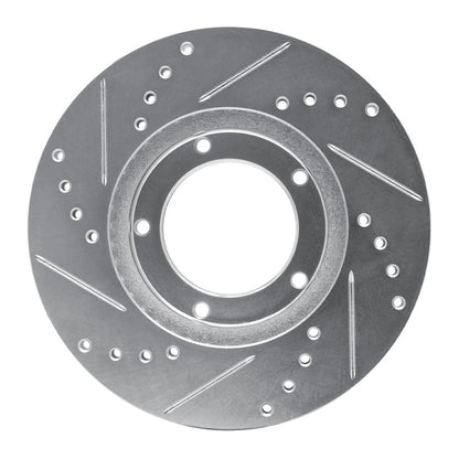 R1 Concepts R1 84-95 Toyota Pickup Front Right Drilled & Slotted Silver Brake Rotor