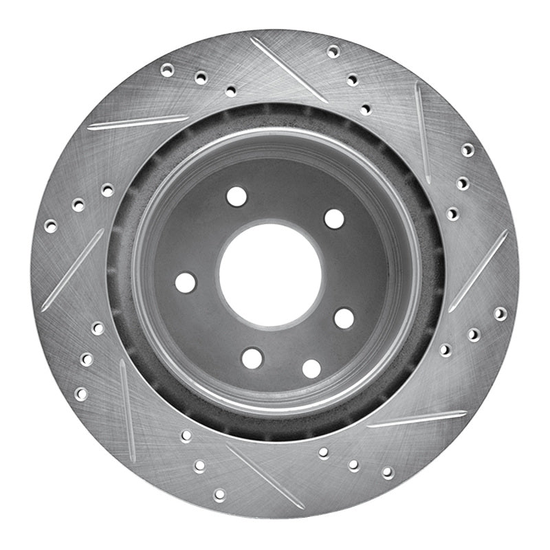 R1 Concepts R1 09-20 Nissan 370Z Rear Left Drilled & Slotted Silver Brake Rotor