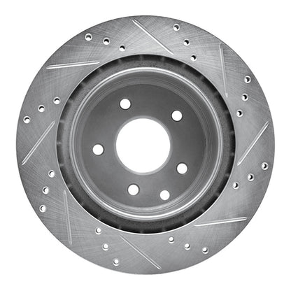 R1 Concepts R1 09-20 Nissan 370Z Rear Left Drilled & Slotted Silver Brake Rotor