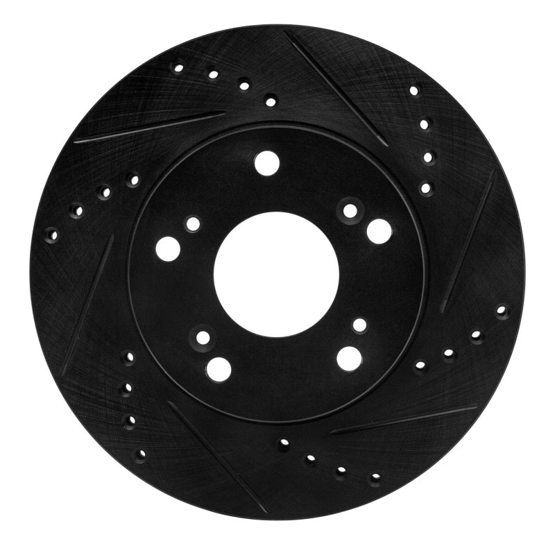 R1 Concepts R1 12-15 Acura ILX Front Right Drilled & Slotted Black Brake Rotor