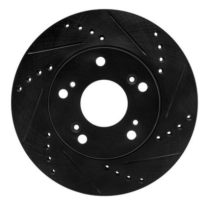 R1 Concepts R1 12-15 Acura ILX Front Right Drilled & Slotted Black Brake Rotor