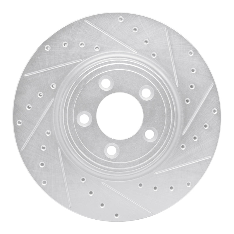 R1 Concepts R1 06-10 Jaguar S-Type Front Right Drilled & Slotted Silver Brake Rotor
