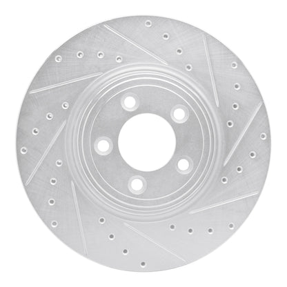 R1 Concepts R1 06-10 Jaguar S-Type Front Right Drilled & Slotted Silver Brake Rotor