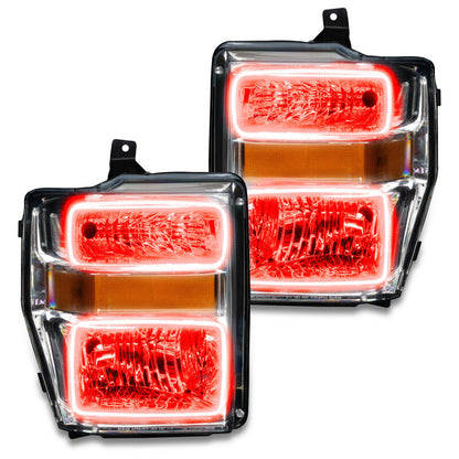 ORACLE Lighting Oracle 08-10 Ford F250 Pre-Assembled Halo Headlights - Chrome Housing - w/ 2.0 Controller