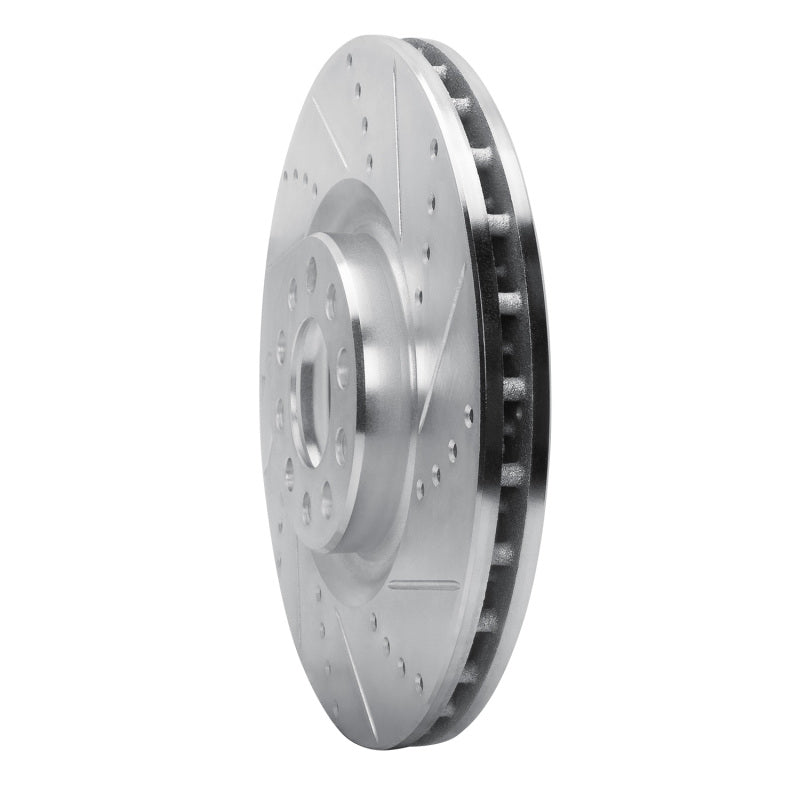 R1 Concepts R1 2017-2025 Alfa Romeo Giulia Front Right Drilled & Slotted Silver Brake Rotor