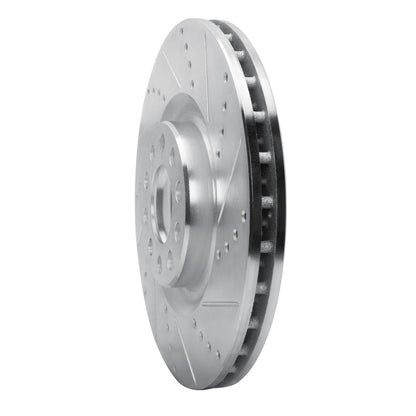 R1 Concepts R1 2017-2025 Alfa Romeo Giulia Front Right Drilled & Slotted Silver Brake Rotor