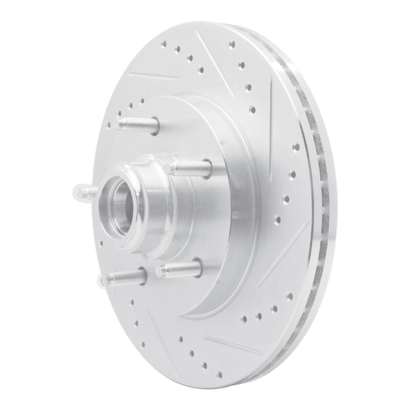 R1 Concepts R1 97-99 Ford F-150 RWD Front Right Drilled & Slotted Silver Brake Rotor