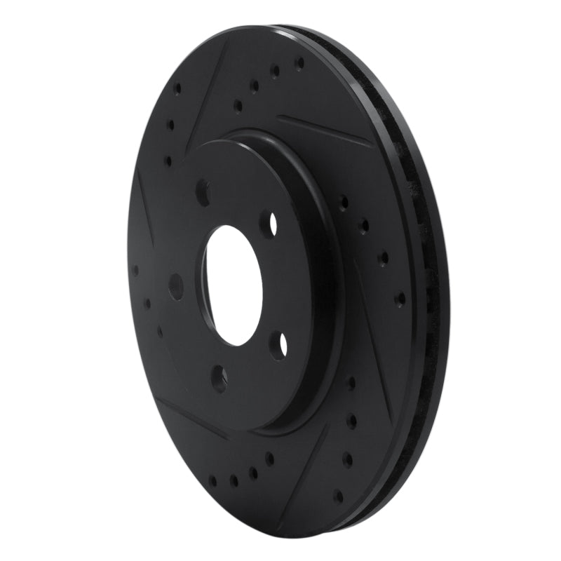 R1 Concepts R1 86-90 Chrysler Town & Country Front Left Drilled & Slotted Black Brake Rotor
