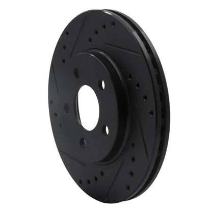 R1 Concepts R1 86-90 Chrysler Town & Country Front Left Drilled & Slotted Black Brake Rotor