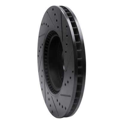 R1 Concepts R1 15-19 Kia Soul EV Front Left Drilled & Slotted Black Brake Rotor