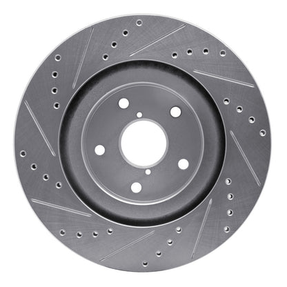 R1 Concepts R1 19-24 Subaru Forester Front Right Drilled & Slotted Silver Brake Rotor