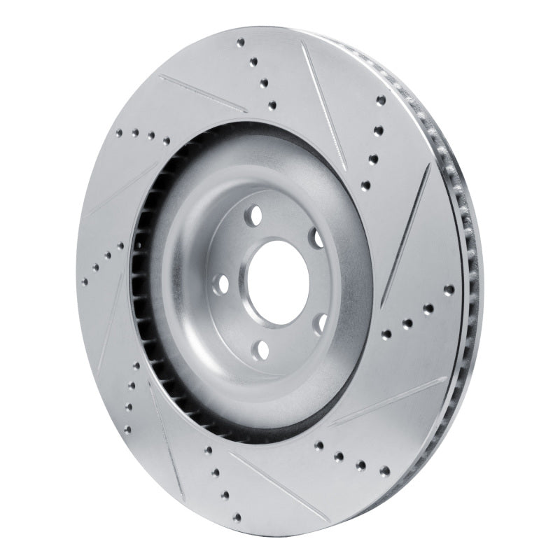 R1 Concepts R1 2021-2025 Ford Mustang Mach-E Front Left Drilled & Slotted Silver Brake Rotor