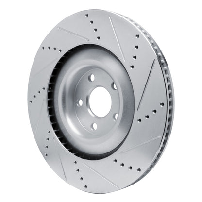 R1 Concepts R1 2021-2025 Ford Mustang Mach-E Front Left Drilled & Slotted Silver Brake Rotor