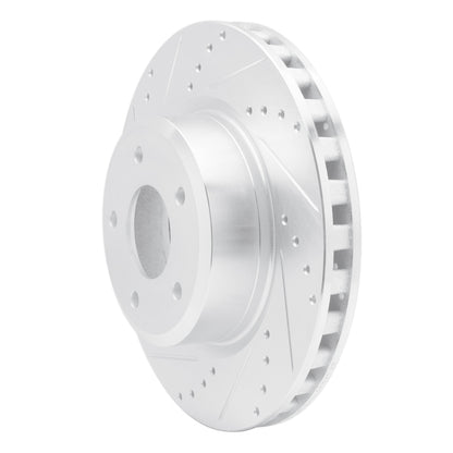 R1 Concepts R1 05-06 Pontiac GTO Front Left Drilled & Slotted Silver Brake Rotor