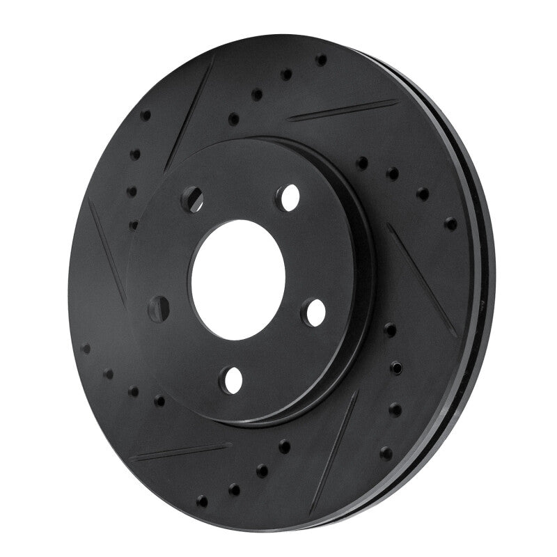 R1 Concepts R1 04-08 Chevrolet Malibu Front Left Drilled & Slotted Black Brake Rotor